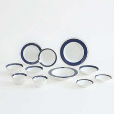 ERATO 雙人用碗盤 11入組, 藍色, 7種, 1組