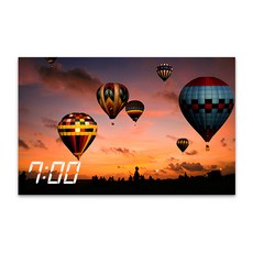 홈마인 캔버스 프린팅 액자 LED 시계 놀이공원 앤 열기구 800 x 500 mm, HM-PARK-22