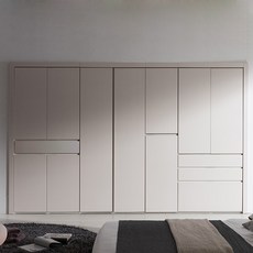 리바트 뉴트 붙박이장 10 330cm 이상~340cm 미만 플러스바디 화이트매플 장롱 공용바디 힌지 스틸 방문설치, 화이트메플(바디) + 누디베이지(도어)