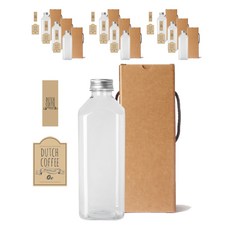 方形荷蘭PET容器1000+鋁蓋+盒子+LB4貼紙套組, 10組