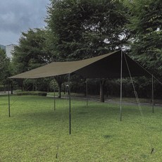 하이그라운즈 캠핑 얼티쉐이드 블랙 코팅 암막 렉타 타프, 카키