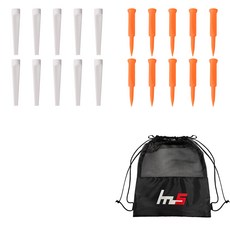 NAYASTYLE 塑膠高爾夫長球梯 10入 + 塑膠高爾夫長球梯 10入 + 收納袋組合 GFYp-185-1 + 177-5PU, 混合色