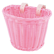 Susumama 自行車藤編車把籃, 粉色, 1個