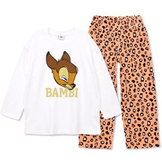Little rabbit 孩童小鹿斑比印花長袖睡衣套裝