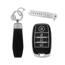 카템 엣지라인 풀커버 스마트키 케이스 세트, 블랙실버, 기아 K02