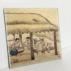 TDP 名畫磁磚 金弘道 酒幕 E16