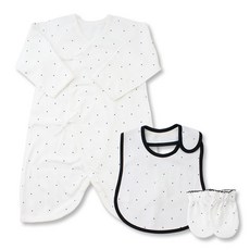 babybear 新生兒星星點點蝴蝶衣+星星點點手套+星星點點圍兜