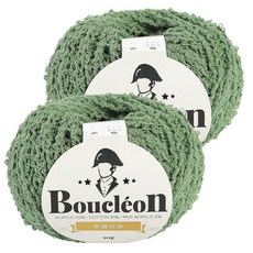 Knitt Boucleon 編織線 50g, 321 草綠色, 2個