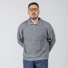 5XLARGE 男士大尺碼條紋彈性高領半拉鍊針織衫