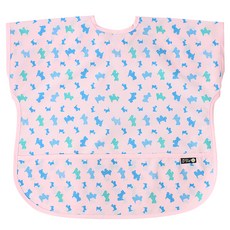 플리에 유아용 방수 반팔 턱받이, 46 핑크강아지, 1매, 1개