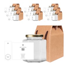 六角蜂蜜罐730g+金蓋隨機出貨+簡約蜂蜜L貼+印章+盒裝, 10組