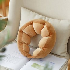 豌豆造型柔軟U型頸枕 MO759, 棕色