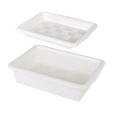 BLANC 方形托盤 2 件套, 白色的