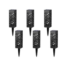 LED 迷你方形太陽能庭園燈 6入, 黃色