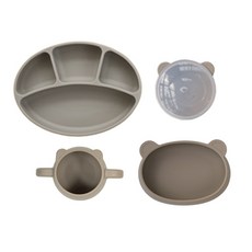 BLUE MAMA 兒童餐盤4件組, 米色