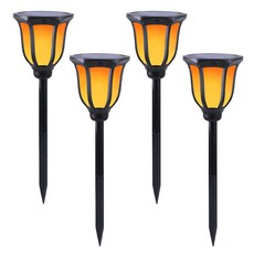 UrbanLED 太陽能六角形燭光庭院燈 4入, 混色