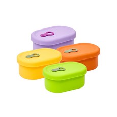 Simvola Sillipop矽膠食品包芒果黃+紫羅蘭+橘子+青蘋果迷你200ml套裝, 芒果黃+紫羅蘭+橘色+青蘋果綠, 1組