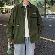 남성용 패션플로우 훈남 재질 캐주얼 깔끔한 셔츠 자켓