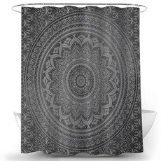 曼陀羅防水浴簾 TYPE13 120 x 180 cm, 1個, 灰色系