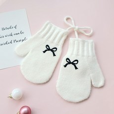 woojooi 女童用漂亮蝴蝶結連指手套