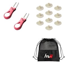 NAYASTYLE 高爾夫果嶺叉 2入 + TPE超短球梯 10入 + 收納袋組, 混色