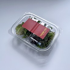 Tinapicnic 迷你2格透明一次性容器 + 朱紅色感謝貼紙套組, 20套, 一次性容器 + 貼紙