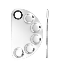 My Daily美術顏料不鏽鋼調色盤 半圓 大型+金屬棒, 1個, 五格