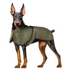 랜보어 강아지 벨트 패딩누빔 바람막이, 그린