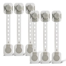 I'CLE 多用途安全鎖6入 + 3M膠帶組, 1套, 灰色