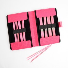 LYKKE BLUSH 手套針 小號套組 15cm, 洋紅色籃編紋, 1組