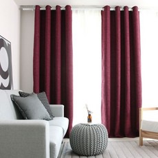 StyLinghome Line Eyelet 遮光窗簾長鞋底中號 2p, 紅酒
