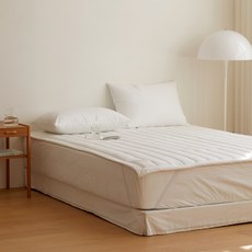 maatila French Mansion 60支紗純棉固定鬆緊帶床墊, 白色