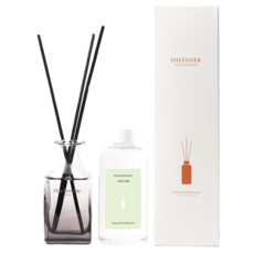 ONEFINEDAY 方形空瓶 + 補充油 250ml + 擴香棒 10p 擴香組, 1個, 夏多內香