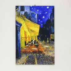 Kidari Clock 文森·梵谷 夜晚的露天咖啡座 名畫畫框 kisn018, 黑色