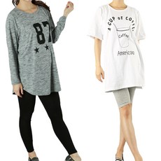 쁘띠마리에 여성용 레이온 + 5부 레깅스 세트