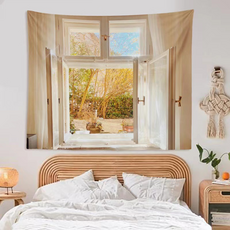 모디시 노르딕 창문 풍경 인테리어 벽 태피스트리 패브릭 포스터, LS-CDDF-18