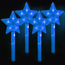 바에이비오 LED 대형 별 응원봉 콘서트 스타 야광봉, 블루, 4개
