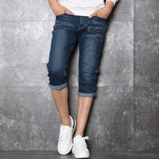 PANT'S HOUSE 男式夏季口袋切口修身彈力水洗 7 件牛仔褲 808