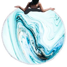 無圖案 Artwick 圓形沙灘巾 460g A_RD_1005, B, 1個