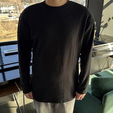 머시따 남성용 라운드 특양면 긴팔 티셔츠