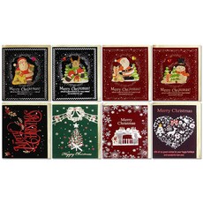 2000聖誕絲絨卡片 8種, 混色, 1套