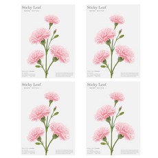 Appree Sticky Leaf 康乃馨基本款便利貼 L, 粉紅色, 4個