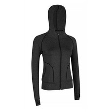 I LOVE FIT 女款撞色線條健身連帽拉鍊外套