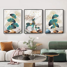 Kkokkong E Mall 客廳沙發 背景 臥室 餐廳 室內裝飾 畫框 3件組 K款 1公尺, 黑色