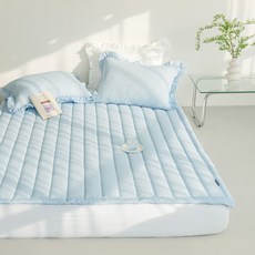 SesaOnline 柔軟的Puri竹纖維絎縫墊, 粉藍色