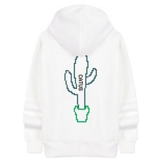 네스파 남녀공용 빅사이즈 선인장픽셀 기모 후드집업 SHA_0036