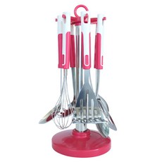 GENIAL 廚房用具 Pink elas773 7款組, 收納架(粉色)