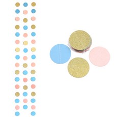 Selene 三色混搭圓形掛旗 2m 4入, 1個, 粉色 藍色