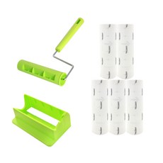 Teoldori除毛滾筒 160 高級手把 + 底座 + 補充包 160mm x 7m 5入組, 1套