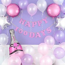 백일파티 장식 해피백데이즈 샴페인병 세트, 핑크, 1세트